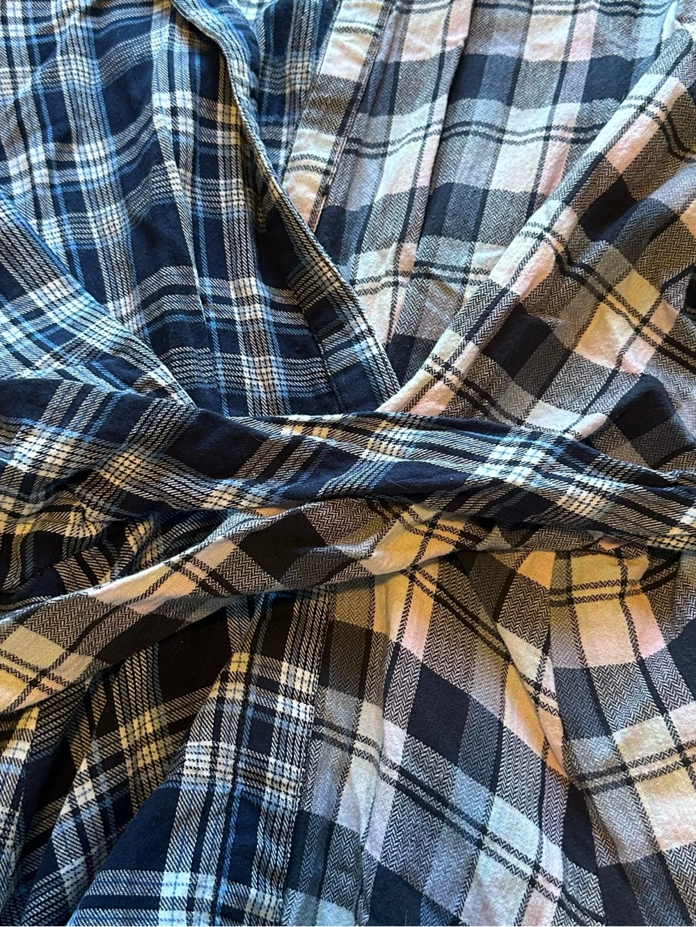 Pilcro Navy and White Plaid Wrap Dress - Picture 4 of 7
